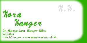 nora wanger business card